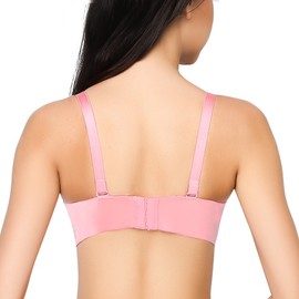 FallSweet Add Two Cups Bras Brassiere for Women Push Up Padded Unlined - pink, size: 75B