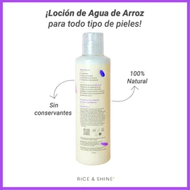 RICE & SHINE | Agua de Arroz Hidratante Facial | Aceite de Germen de Arroz con 60% más Vitamina E que el Aceite de Argán - Repara, Hidrata y Revitaliza la Piel