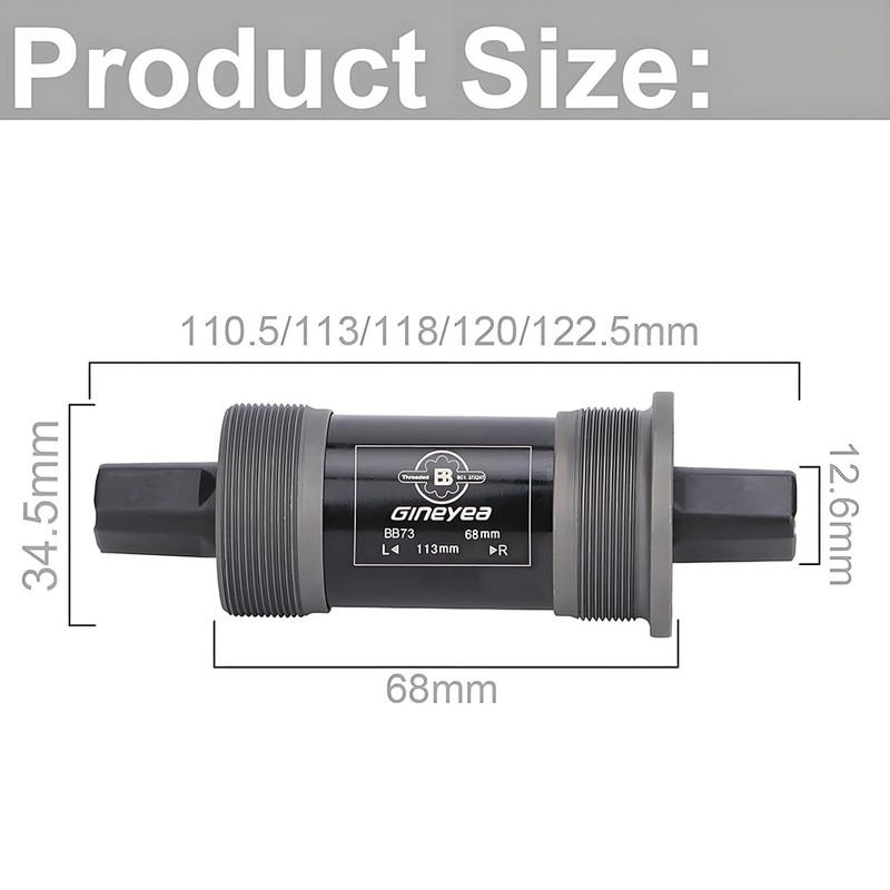Bicycle Bottom Bracket Square Taper Bike Bottom Bracket for Mountain/MTB/Road/Fat
