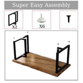 28 Inch Metal Table Legs Heavy Duty T Shape Metal Desk Legs Set of 2 Industrial Black Table Legs,Modern (28" H X35''W)