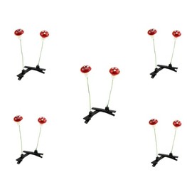 5 Pair Red Men Boy Funny Sprout Bean Mushroom Hair Clip Barrettes for Women Girl Can Be Used for School and Family Gatherings