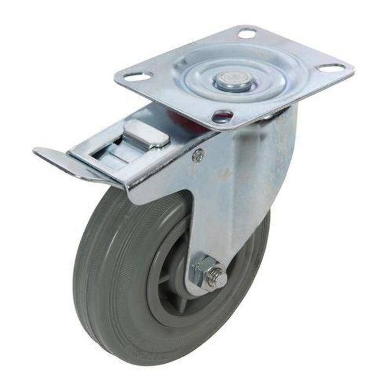 Fixman 487739 Braked Swivel Rubber Castor 75 mm 50 kg