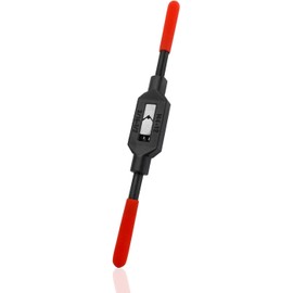 Bestgle Tap Wrench Adjustable for Metric M4-M12 (3/16"-1/2") Taps, Adjustable Tap Wrench with Handle, Tap Reamer Tapping Wrench Tool, Medium Carbon Steel Handle with Nickel Plated, Red Black
