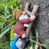 Mellsunny Funny Climbing Ladder Gnomes Figurine Garden Gnome Statue Resin