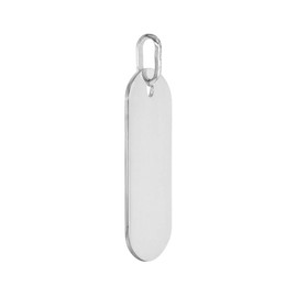 1 1/2 inch Medium Size Sterling Silver Plain Dog Tag Necklace for Women and Men Polished Finish Nickel Free Italy 24 inch TOL_180