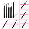TDANCE Lash Tweezers for Eyelash Extensions, Diamond Grip Isolation Fiber