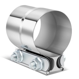 Auto Dynasty 2.5 Inches Lap Joint Band Exhaust Muffler Seal Clamp Sleeve, Universal Use for 2.5" ID/OD Slip Fit Pipe, Stainless Steel