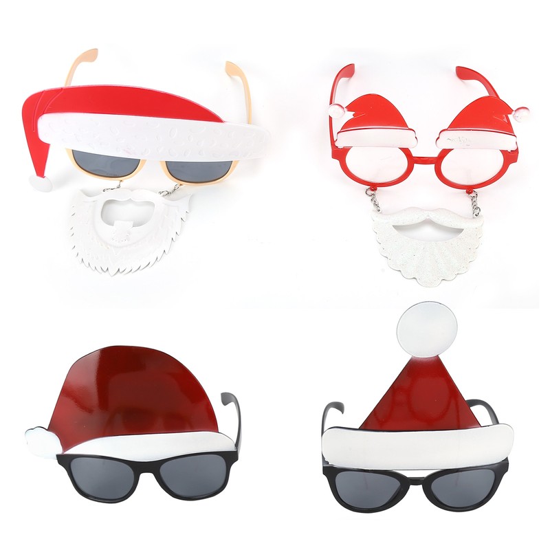 4pcs Santa Claus Cute Christmas Eyeglasses Costume Party Glasses Photography