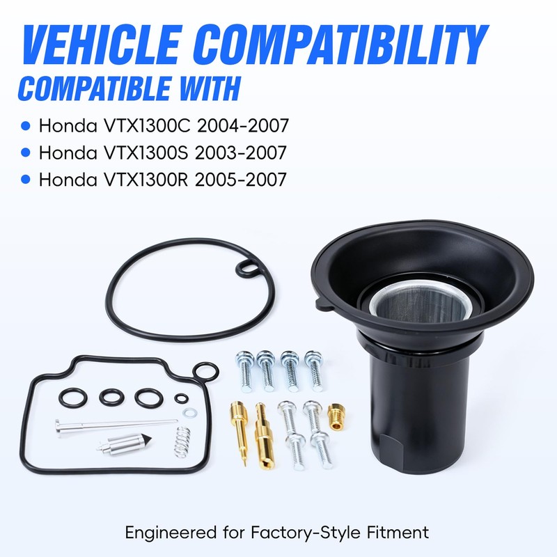 16111-MEA-671 Carburetor Rebuild Kit Replacement for Honda VTX1300