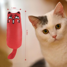 Soft Cat Toys for Indoor Cats Self Play Pet Supplies Cat Gifts Interactive Pillows Cat nip Filled Toys 5PCS Plush Kitten Teething Toys Set Cute Kitty Chew Bite Toys Resistant Cartoon Cat Mouse Toys