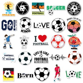 Nurila Pack of 50 Children's Stickers Set, Football Sticker Suitable for Laptop, Phone, Water Bottle, Bicycle, Suitcase, Scrapbook, Photo Albums, DIY Cute Stickers Aesthetic
