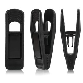 Tinfol Black Plastic Hanger Clips 40 Pack, Large Opening Pant Clips, Strong Pinch Grip Clip for Slim-line Clothes Hangers, Multi-Purpose Finger Clip for Skirt Pant Hangers