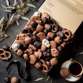 Chocolate Gift Box with Assorted Gourmet Chocolates - Food Gift Basket for Women and Men - Birthday, Thank You, Present idea for Him and Her