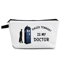 YULUENZE Who TV Show Makeup Bag David Tennant Fans Present Small Organizer Bag David Tennant Is My Doctor Toiletry Zipper Pouch Cosmetic Bag for TV Show Fans Women Friends