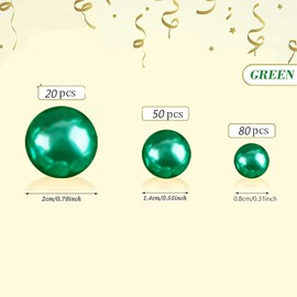 10150 Pieces Green Beads No Hole Bead for Vases, DIY Vase Filler Kit Highlight Beads Bead Vase Filler for Centerpieces, Wedding, Birthday, Anniversary, Christmas Centerpiece