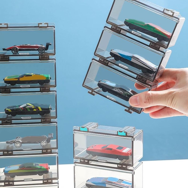 DHYAWUER 10Pcs Clear Acrylic Display Case for Car Mold, Wheels