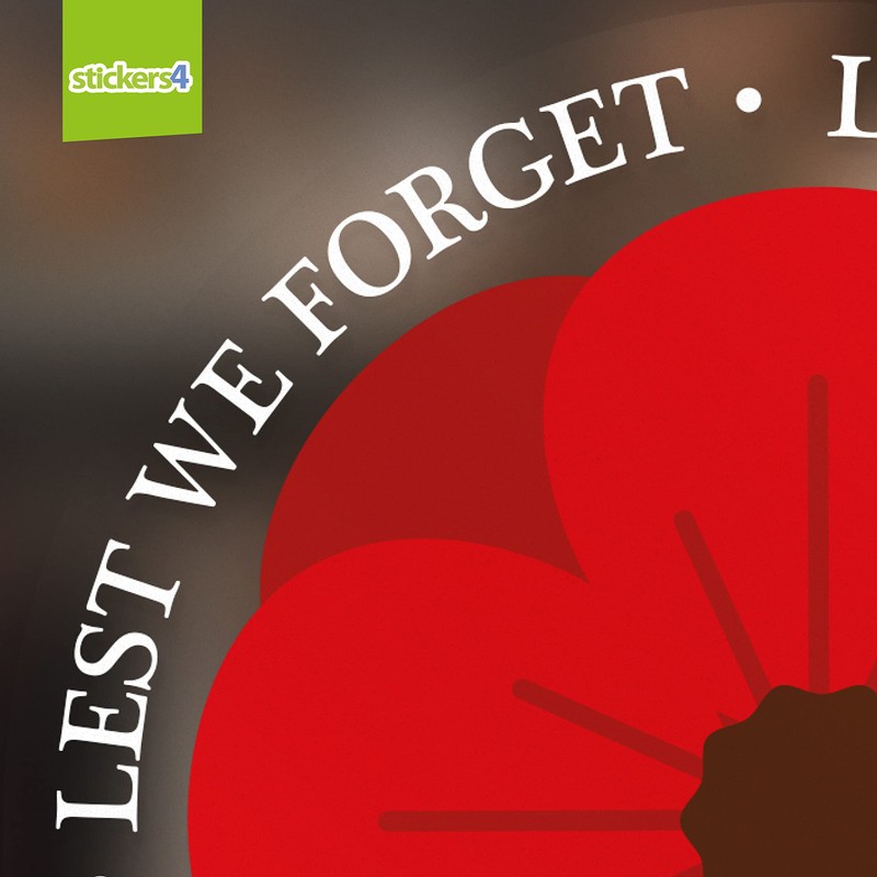 Remembrance Window Sticker for Home and Shops - Poppy Day