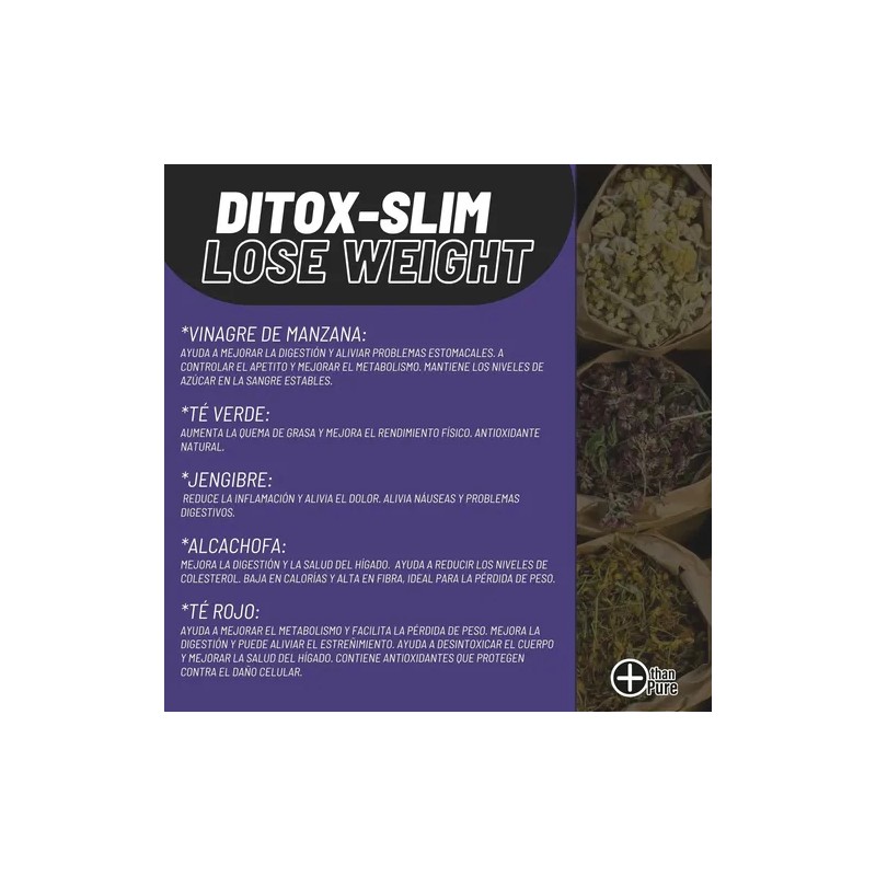 Suplemento Detox Control De Peso 100 Tabletas More Than Pure