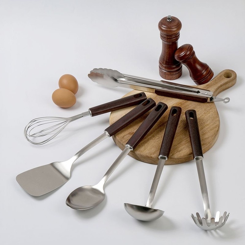 우드시엘 Cooking Utensil Set - 6-Piece Stainless Steel Kitchen Tool