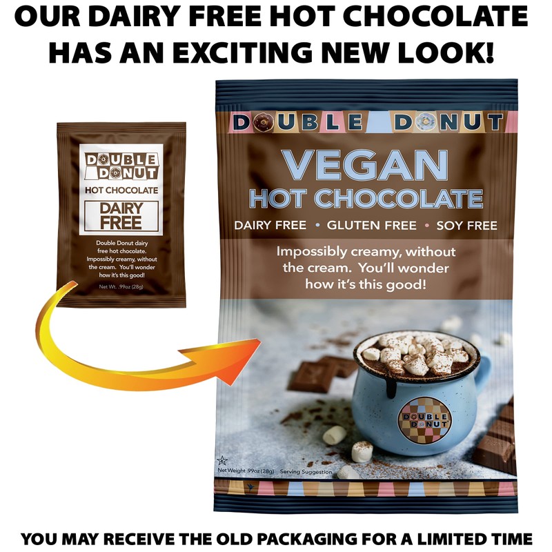 Double Donut Dairy Free Hot Chocolate Mix, Non Dairy Instant