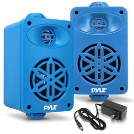 PyleUsa Bluetooth In/outdoor Speakers Pair - 200 Watt Dual Waterproof 3.5” 2-Way Full Range System w/ 1/2” High Compliance Polymer Tweeter - Home, Boat, Marine, Deck, Patio, Poolside - PDWRBT36BL
