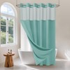 PILOTSHARK No Hook Waffle Weave Shower Curtain Set with Snap-in