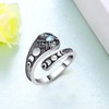 Daixiya Spoon Ring for Women 925 Sterling Silver Adjustable Moth