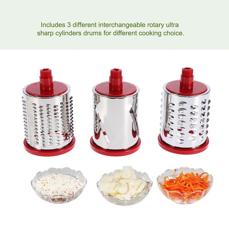 Manual Rotary Drum Grater Stainless Steel Cheese Grater Vegetables Cutter