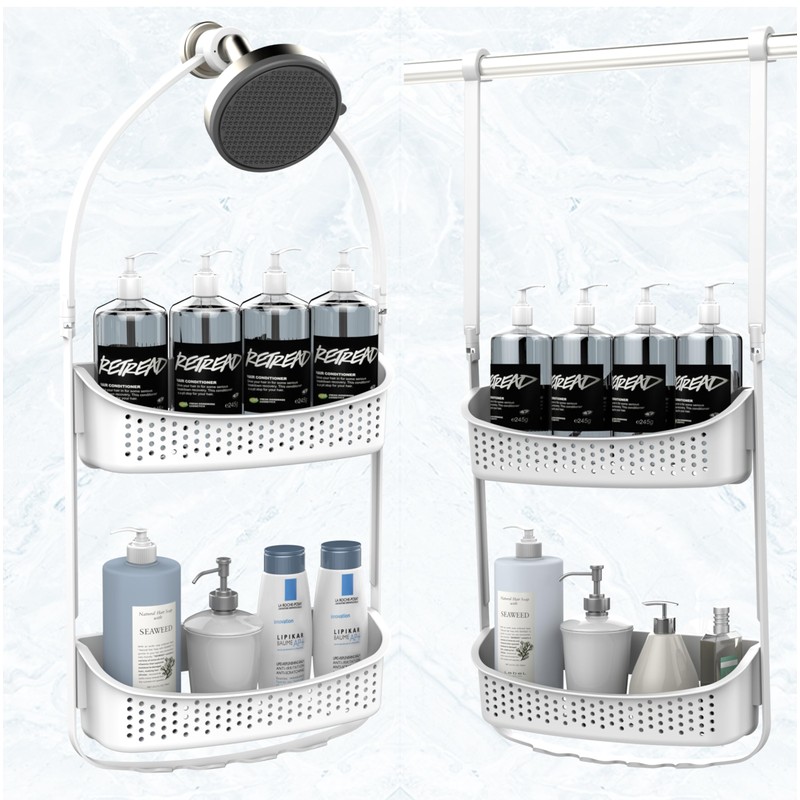 EMT ETRENDS Plastic Shower Caddy Over Shower Head/Door,Hanging Shower Caddy,