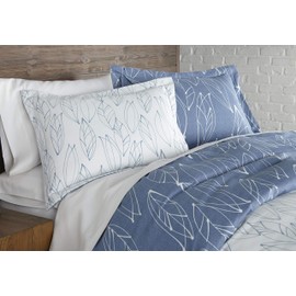 Southshore Fine Living, Inc. The Vilano Choice Collection 2-Piece Reversable Printed Duvet Cover Set, Modern Foliage Blue, Twin/Twin XL