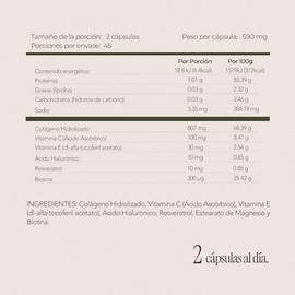 COLAGENO COMPLEX BEAUTY - Maklen Colágeno Hidrolizado + Acido Hialurónico, Biotina, Resveratrol, Vitamina E y C - Piel, Cabello y Uñas - VCaps Cápsula