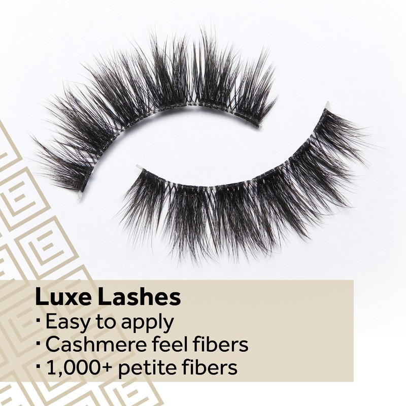 Eylure False Lashes, Luxe Cashmere No. 8 with Adhesive Included,