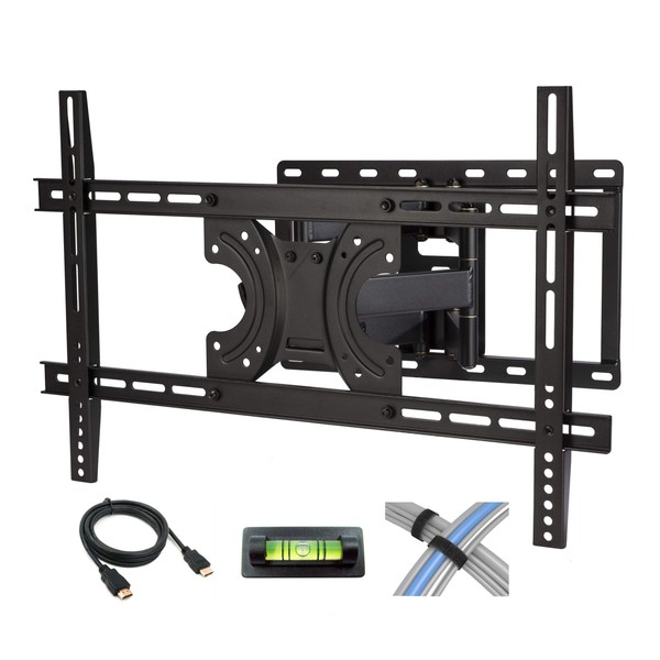 Atlantic Full Motion TV Wall Mount - Dual Articulating Arm, Full Motion Design with 5 Degree up and 15 Degree Down tilt, 45 Degree L/R Swivel, for Flat Screen TVs 42-70 inch, Plus 6 Foot, PN63607151