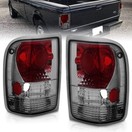AmeriLite for 1993-1997 Ford Ranger Smoke Altezza Replacement Brake Tail Lights Assembly Set - Passenger and Driver Side