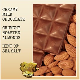 Chocolove Almond & Sea Salt Milk Chocolate Bars | 33% Cocoa | Crafted with Silky Premium Chocolate | Non GMO, Rainforest Alliance Certified, 3.2oz Bar (12 pack)