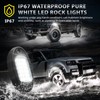 8 Pods White LED Rock Lights for with Switch Extension