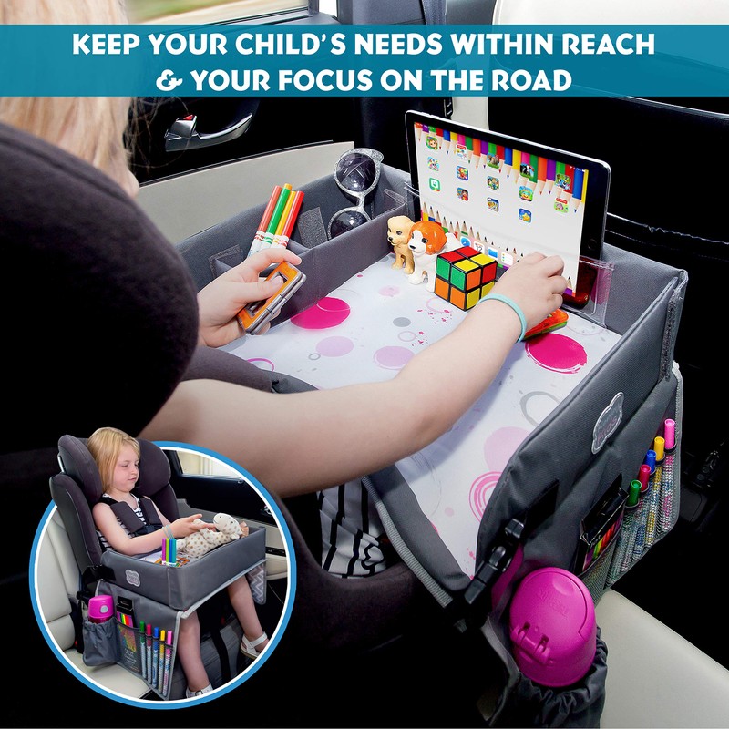 Kenley Kids Travel Tray, Toddler Car Seat Lap Tray, Road