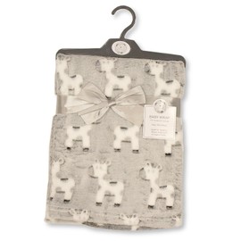 Baby Fleece Wrap Blanket with Giraffe Print - 2 Colours (Grey)
