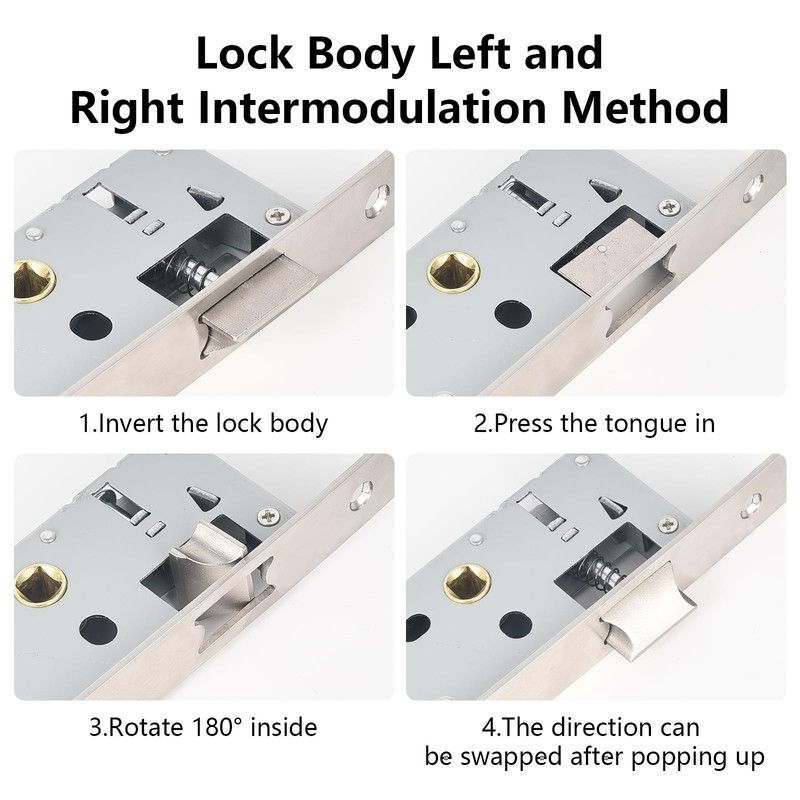 Stainless Steel Mortice Sash Lock, 85MM Center 35MM Backset Door