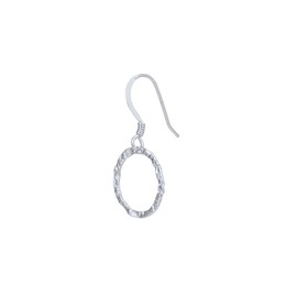 Vanbelle Sterling Silver Jewelry - Rhodium Plated with 925 Stamp - Textured Circle Earring - Elegant Beautifully Handcrafted - for Women