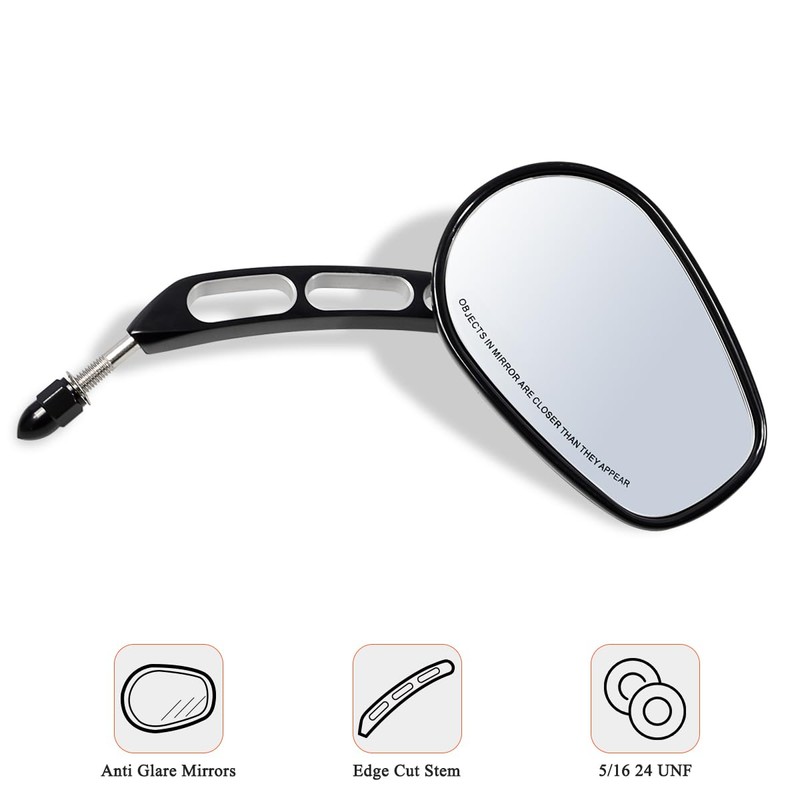 FOVPLUE Handlebar Mount Mirrors, Left and Right Set, Rearview Mirrors