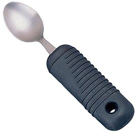 Sammons Preston Sure Grip Eßlöffel, Edelstahl Eßlöffel mit dicken Gummihandgriff, bequem und einfach zu halten, Bestecke mit Grip für schwache Grasp, 7.5" Langes Utensil mit Good Grip