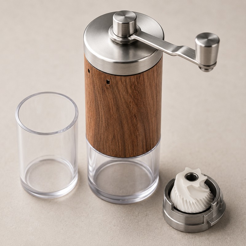 Portable Manual Coffee Grinder with Ceramic Burr – Adjustable Hand