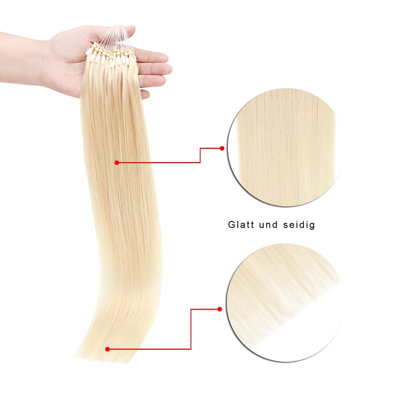 Micro Ring Extensions, Real Hair, Micro Loop Extensions, 50 g,