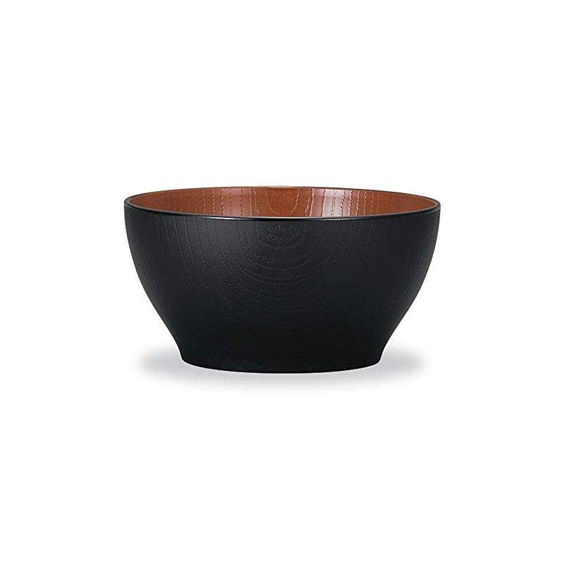 Yamanaka Lacquer Natural Range Keyaki Wood Grain Bowl, Small, Black