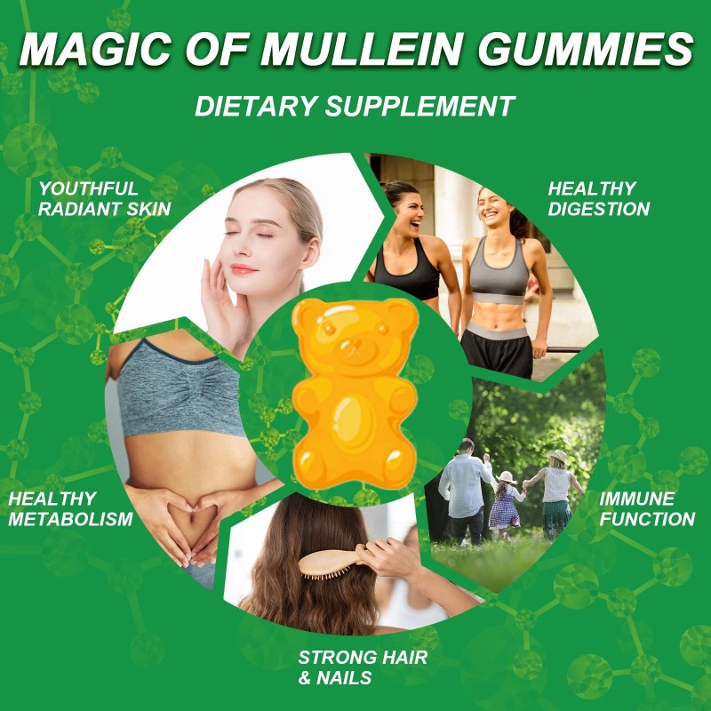  Mullein Leaf Extract Gummies for Lung Cleanse, Extra Strength