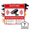 7 x Stickers Video Surveillance (10 x 10 cm) -