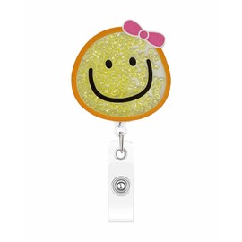Cute Badge Reel, Retractable ID Card Badge Holders, Work Badge Clip for Pediatric ED ER RN CNA LPN MA PT OT Therapists HR Social Workers Nurses Doctor Teachers Nursing Student (Smile)