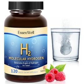 EssenWell Molecular Hydrogen Tablets, 119 Count, 8 ppm per Tablet, Raspberry Flavor, Dietary Supplement