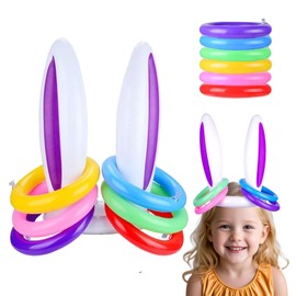 Easter Games - Inflatable Bunny Ears Ring Toss - Easter Games for Kids & Adults, Fun Family Party Games, Interactive Easter Toss Game, for Kids & Party Games for Kids
